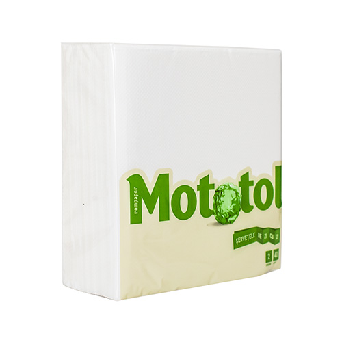 Servetele de masa 40x40cm albe 2 straturi mototol 50 buc/pac